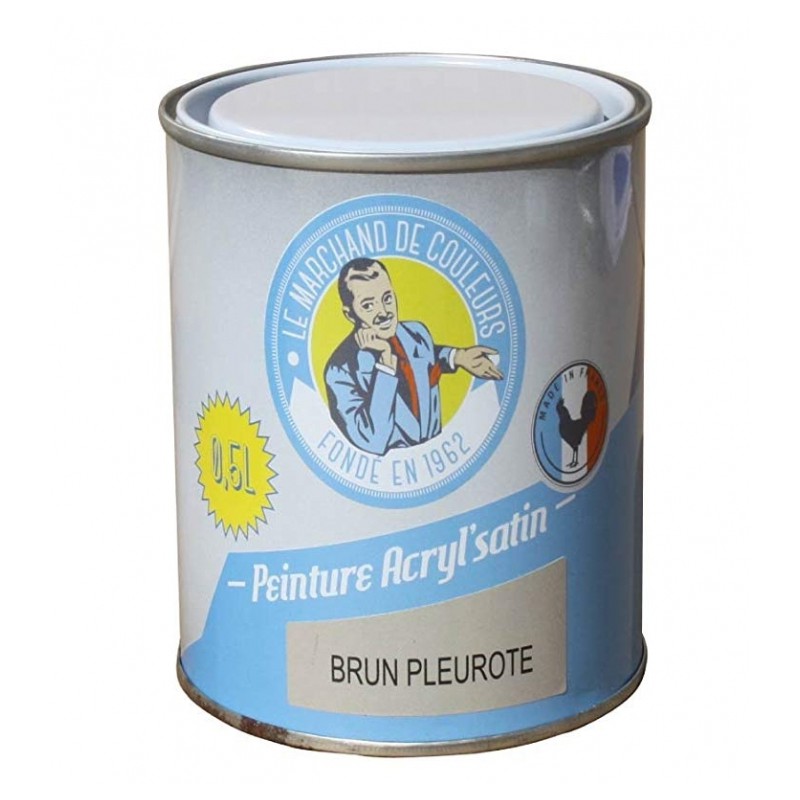 Peinture acrylique - Murs et plafonds - Satin - Brun pleurote - 0.5 L - ONIP - Peintures - MC70114