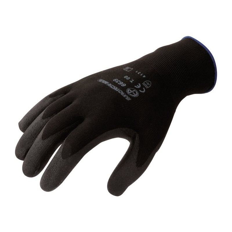 Gants de précision en Polyester - Noir - EUROTECHNIQUE - Gants de bricolage - SI-839237