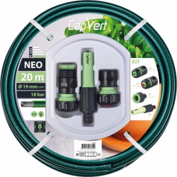 Batterie tuyau d'arrosage Neo 3 couches + raccords - 19 x 20 M - CAP VERT - Tuyaux d'arrosage - BR-508625