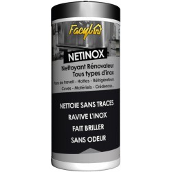 Lingettes nettoyantes pour Inox - NetInox - 36 lingettes - FACYL - Entretien des métaux - BR-992050