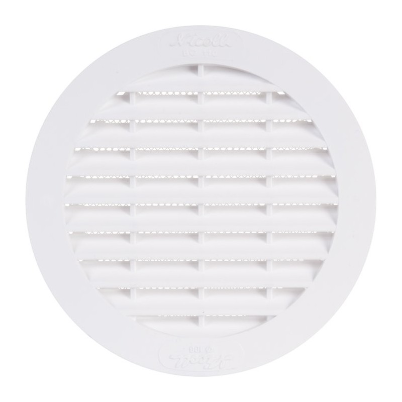 Grille d'aération ronde avec moustiquaire - 174 mm - Blanc - GIRPI - Grille de ventilation - SI-510415