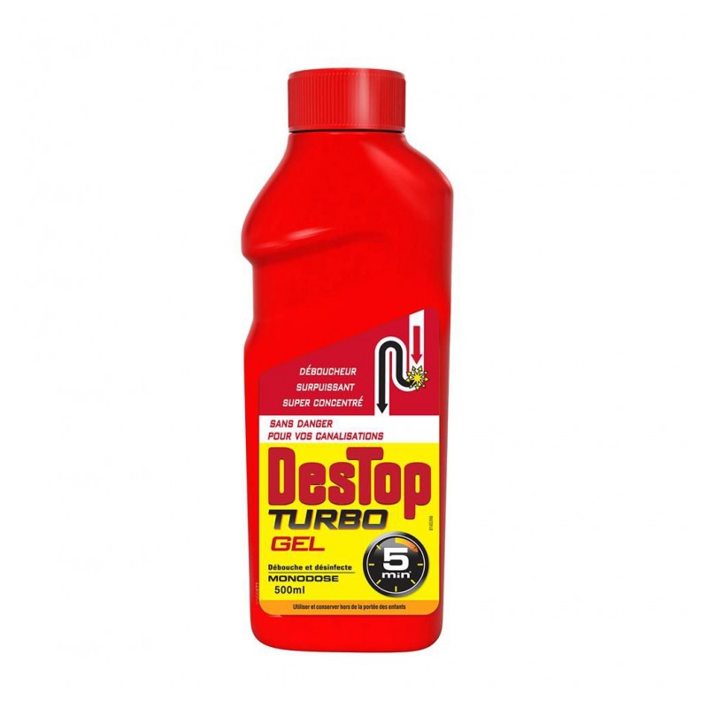 Déboucheur surpuissant - Destop Turbo - Gel javel - 1 L - DESTOP - Canalisations / fosses - DE-578948