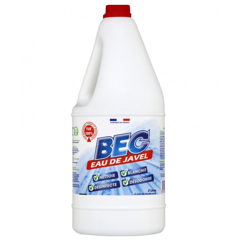 Javel non parfurmé - 2.6 % - 2 L - BEC - Hygiène de la maison - 275085