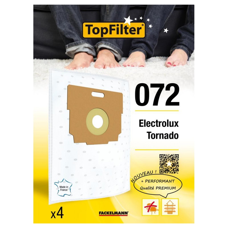 4 Sacs Aspirateur Premium - Electrolux Tornado - Model 072 - TOPFILTER - Accessoires Aspirateur - BR-122524