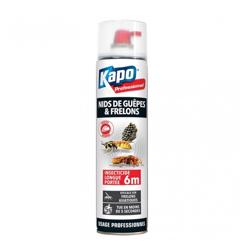 Insecticide longue portée - Spécial nids de guêpes et frêlons - Portée 6 m - 750 ml - KAPO - Insectes volants - UP-GSG0-DHP7