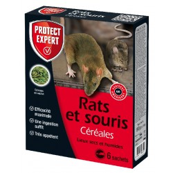 Raticide et souricide - Appâts à  base de céréales - 150 Grs - PROTECT EXPERT - Rongeurs - DE-335944