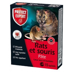 Raticide et souricide en pâte - Lieux secs et humides - 150 Grs - PROTECT EXPERT - Rongeurs - DE-335902