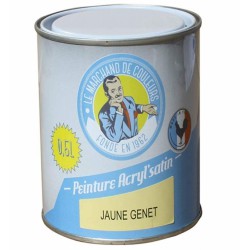 Peinture acrylique - Murs et plafonds - Satin - Jaune genêt - 0.5 L - ONIP - Peintures - MC70106