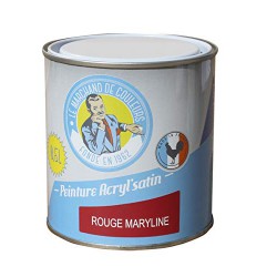 Peinture acrylique - Murs et plafonds - Satin - Rouge Marilyne - 0.5 L - ONIP - Peintures - MC70107