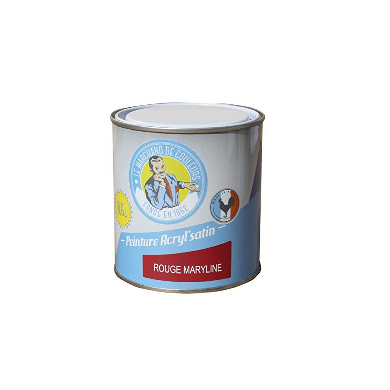 Peinture acrylique - Murs et plafonds - Satin - Rouge Marilyne - 0.5 L - ONIP - Peintures - MC70107