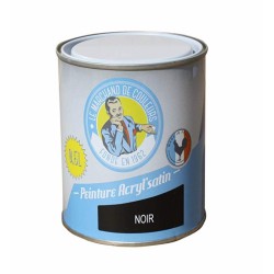 Peinture acrylique - Murs et plafonds - Satin - Noir - 0.5 L - ONIP - Peintures - MC70116