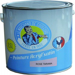 Peinture acrylique - Murs et plafonds - Satin - Rose tarama - 2.5 L - ONIP - Peintures - MC70121