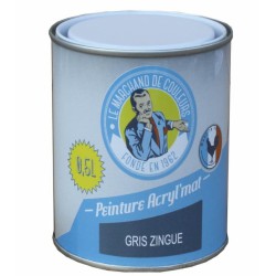 Peinture acrylique - Murs et plafonds - Mat - Gris Zingué - 0.5 L - ONIP - Peintures - MC70128