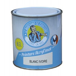 Peinture acrylique - Murs et plafonds - Mat - Blanc Ivoire - 0.5 L - ONIP - Peintures - MC70130