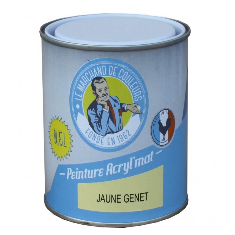 Peinture acrylique - Murs et plafonds - Mat - Jaune Genêt - 0.5 L - ONIP - Peintures - MC70132