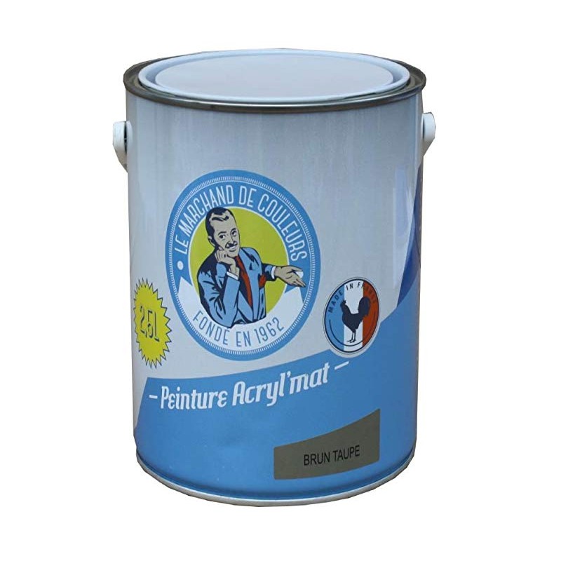 Peinture acrylique - Murs et plafonds - Mat - Brun Taupe - 2.5 L - ONIP - Peintures - MC70134