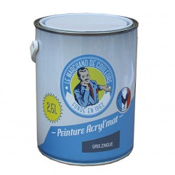 Peinture acrylique - Murs et plafonds - Mat - Gris zingué - 2.5 L - ONIP - Peintures - MC70136