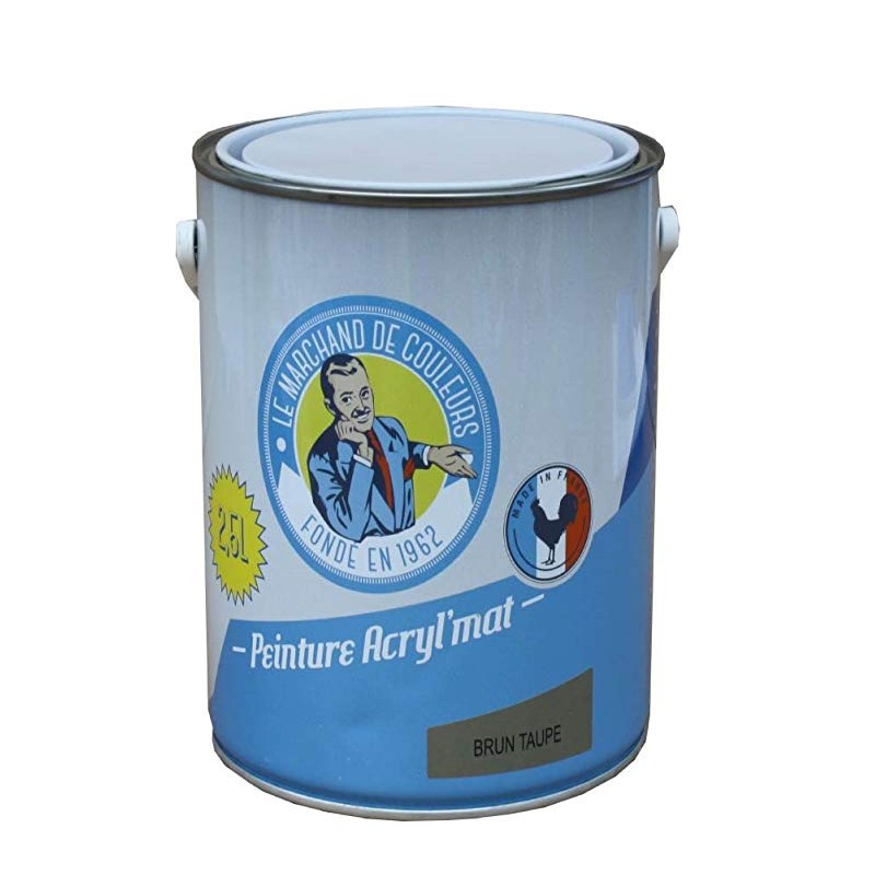 Peinture acrylique - Murs et plafonds - Mat - Brun pleurote - 2.5 L - ONIP - Peintures - MC70137