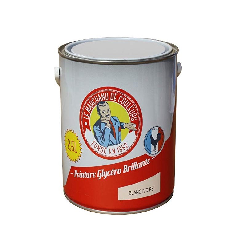 Peinture Glycéro - Bois / Métal - Brillante - Blanc - 2.5 L - ONIP - Peintures - MC70166