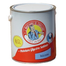 Peinture Glycéro - Bois / Métal - Satinée - Bleu Océan - 0.5 L - ONIP - Peintures - MC70171