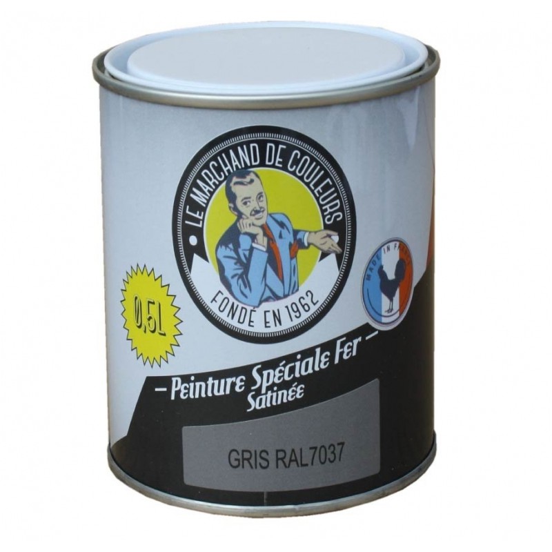 Peinture Spécial Fer - Satinée - Gris - 0.5 L - ONIP - Peintures - MC70192