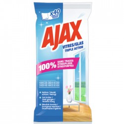 Lingettes vitres - x 40 - AJAX - Entretien des vitres - BR-101528