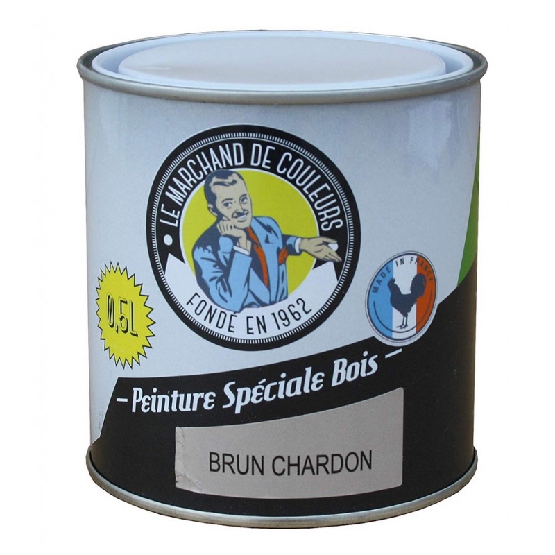 Peinture Spécial Bois - Satinée - Brun charbon - 0.5 L - ONIP - Peintures - MC70142