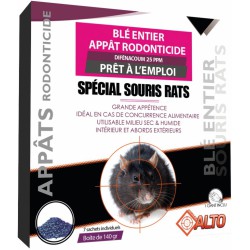 Appât raticide et souricide - Grain de blé entier - Difenacoum - 140 grs - ALTO - Rongeurs - BR-992025