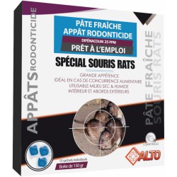 Appât raticide et souricide - Pâtes fraîches - Difénacoum - 150 grs - ALTO - Rongeurs - BR-992039