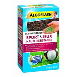 Semence Gazon Sport et Jeux Haute Résistance - 1 Kg - 46 mÂ² - ALGOFLASH - Gazon et pelouse - DE-287954