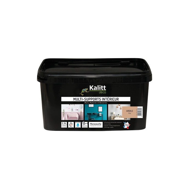 Peinture multi-supports - Intérieur - Mat - Argile - 2.5 L - KALITT - Peintures - DE-367855