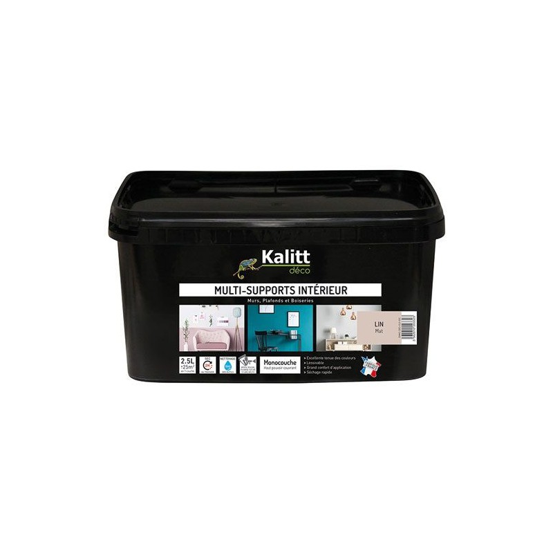 Peinture multi-supports - Intérieur - Mat - Lin - 2.5 L - KALITT - Peintures - DE-367680