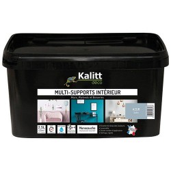 Peinture multi-supports - Intérieur - Satin - Azur - 2.5 L - KALITT - Peintures - DE-367558