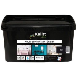 Peinture multi-supports - Intérieur - Satin - Noir - 2.5 L - KALITT - Peintures - DE-367516