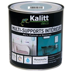 Peinture multi-supports - Intérieur - Satin - Azur - 0.5 L - KALITT - Peintures - DE-366799