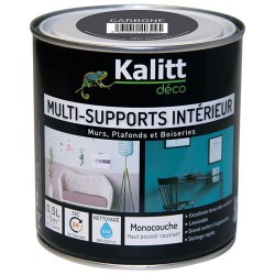 Peinture multi-supports - Intérieur - Satin - Carbone - 0.5 L - KALITT - Peintures - DE-366724