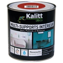 Peinture multi-supports - Intérieur - Satin - Piment - 0.5 L - KALITT - Peintures - DE-366758