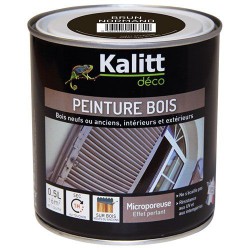 Peinture bois - Microporeuse - Satin - Brun Normand - 0.5 L - KALITT - Peintures - DE-368423