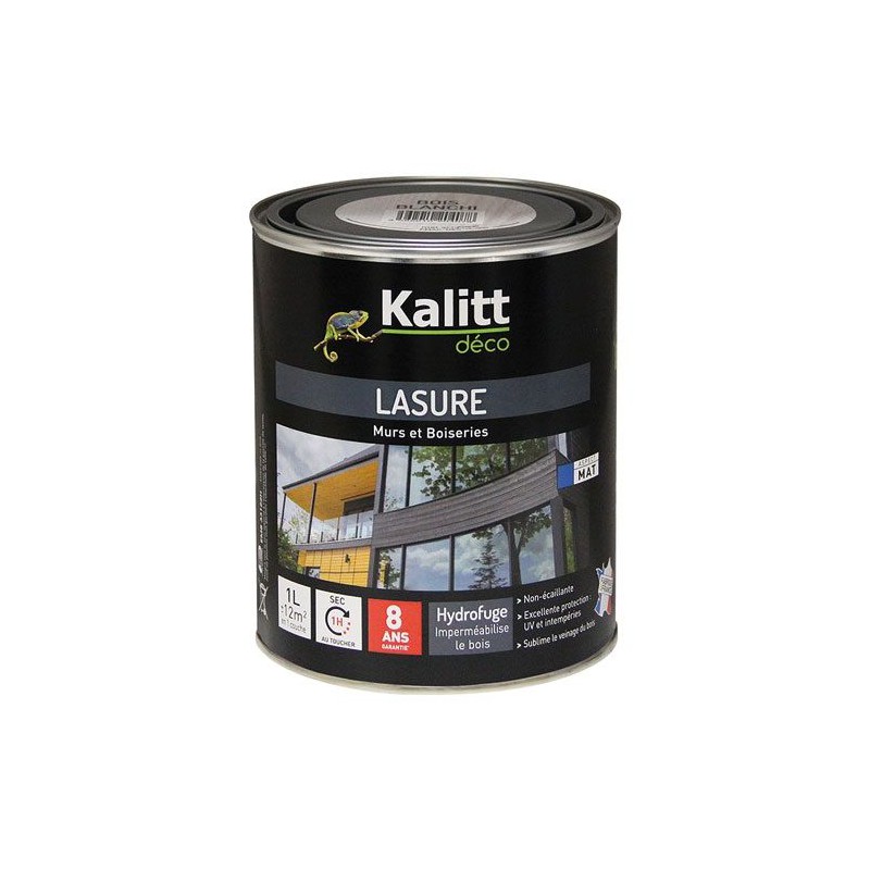 Lasures Les Modernes - Murs et boiseries - Blanc - 1 L - KALITT - Lasures et Vernis - DE-369264