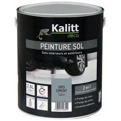 Peinture Spécial sol - Satin - Gris ciment - 2.5 L - KALITT - Peintures - DE-367954