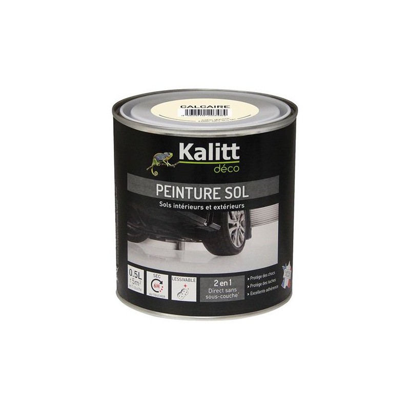 Peinture Spécial sol - Satin - Calcaire - 0.5 L - KALITT - Peintures - DE-368035