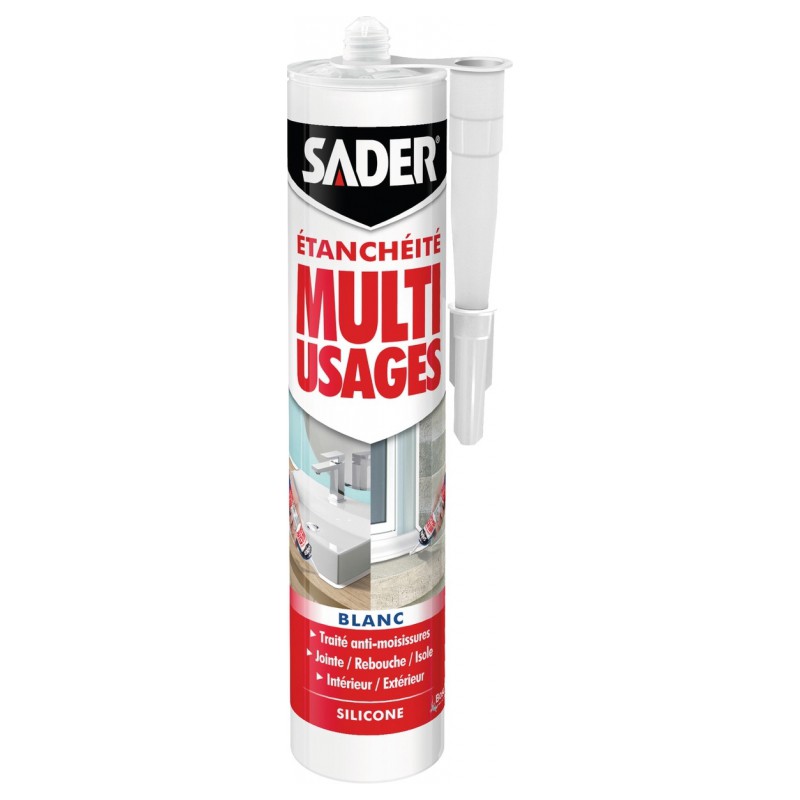 Mastic d'étanchéité Multi-usages - Blanc - 280 ml - SADER - Mastic sanitaire - BR-539057