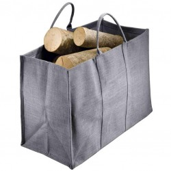 Sac à  bûches en jute - 60 cm - Gris - AUBRY GASPARD - Accessoires cheminée / poêle - AG1060S