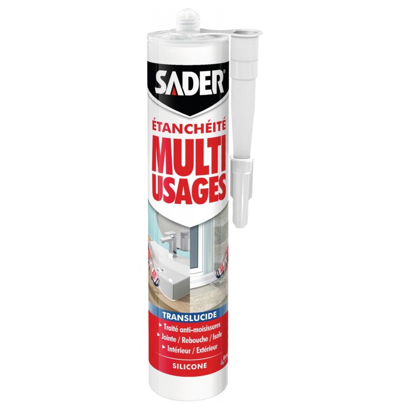 Mastic d'étanchéité Multi-usages - Translucide - 280 ml - SADER - Mastic sanitaire - BR-539059