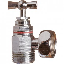 Robinet équerre chromé, à  potence avec presse étoupe - 12 x 17 mm - SFERACO - Robinet d'arrêt WC - SI-694011