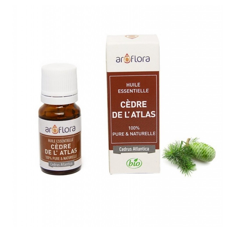 Huile essentielle BIO de Cèdre de l'Atlas 100% pure et naturelle -10 ml - AROFLORA - Huiles essentiellles - DE-198440