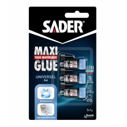 Colle de réparation - Maxiglue - Tous matériaux - 3 x 1 Gr - SADER - Colle - BR-539087