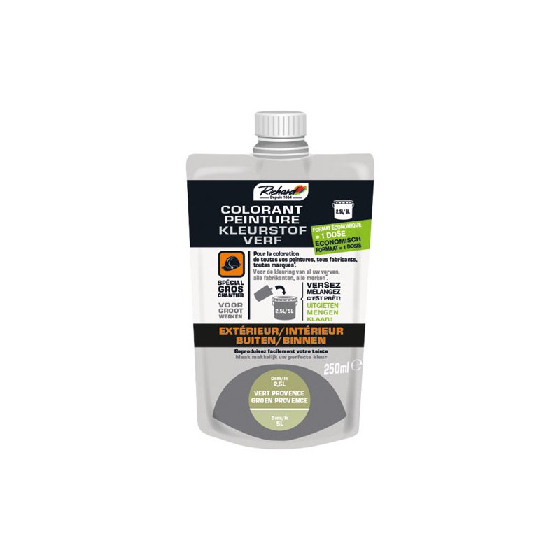 Colorant pour peinture - Doypack - 250 ml - Vert provence - RICHARD - Colorants peinture - DE-396656