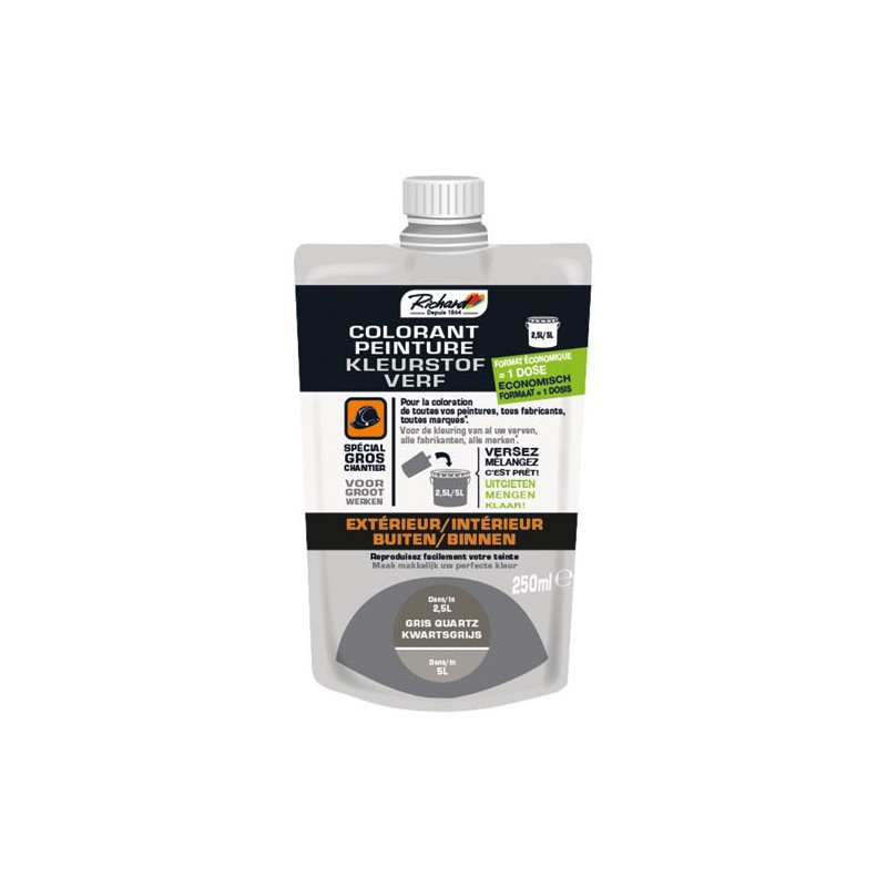 Colorant pour peinture - Doypack - 250 ml - Gris quartz - RICHARD - Colorants peinture - DE-396572