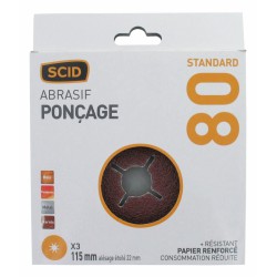 Disque alésage étoilé de 22 mm - 115 mm - Grain 80 - SCID - Disque - BR-044642